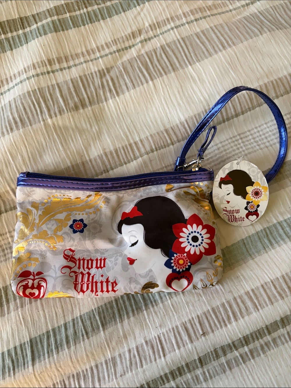 Snow White Printed Wristlet Clutch - Red, Black & Gold Accent